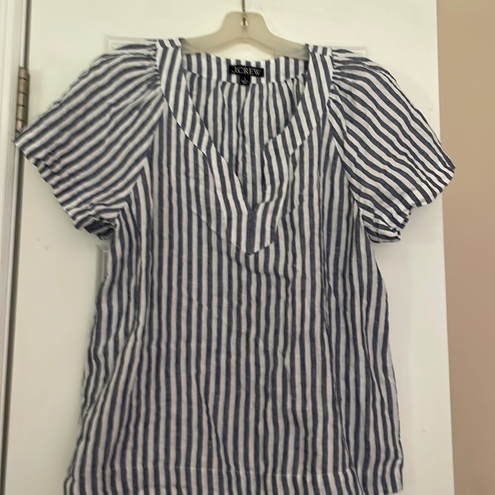 COPY - NWOT J Crew linen striped pullove top size S